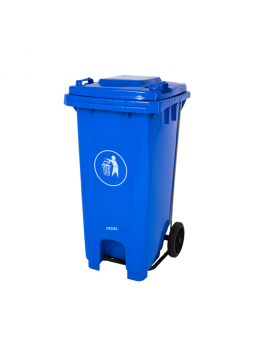 Basurero 120 lts azul con...